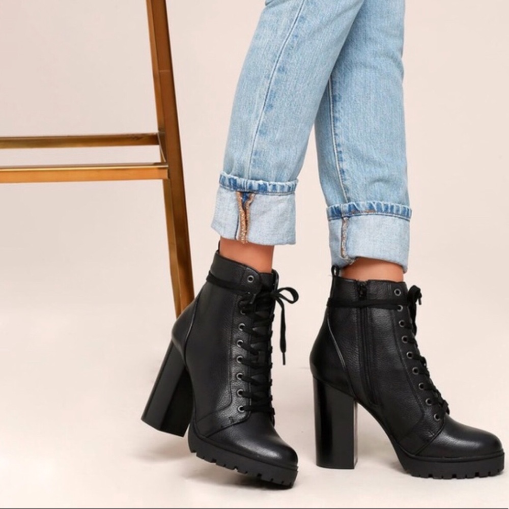 Steve Madden platform lace up booties